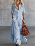 Casual Beach Vacation Chambray Dress