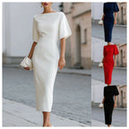 Briar Midi Dress with Bateau Neckline & Tailored Fit