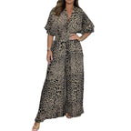 Wild Elegance Leopard Print Wide-Leg Jumpsuit