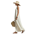 Sleeveless Asymmetrical Linen Maxi Dress