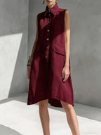 Casual Loose Fit Midi Dress for Women (Multi-Color)