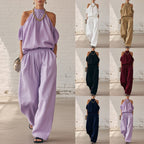 Halter Top & Wide Leg Pants 2-Piece Set | Ultimate Comfort & Style