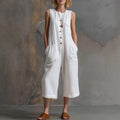 Effortless Linen Sleeveless Wide-Leg Jumpsuit