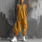 Oversized Sleeveless Top & Cargo Jogger Set