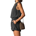 Effortless Pinstripe Sleeveless Romper