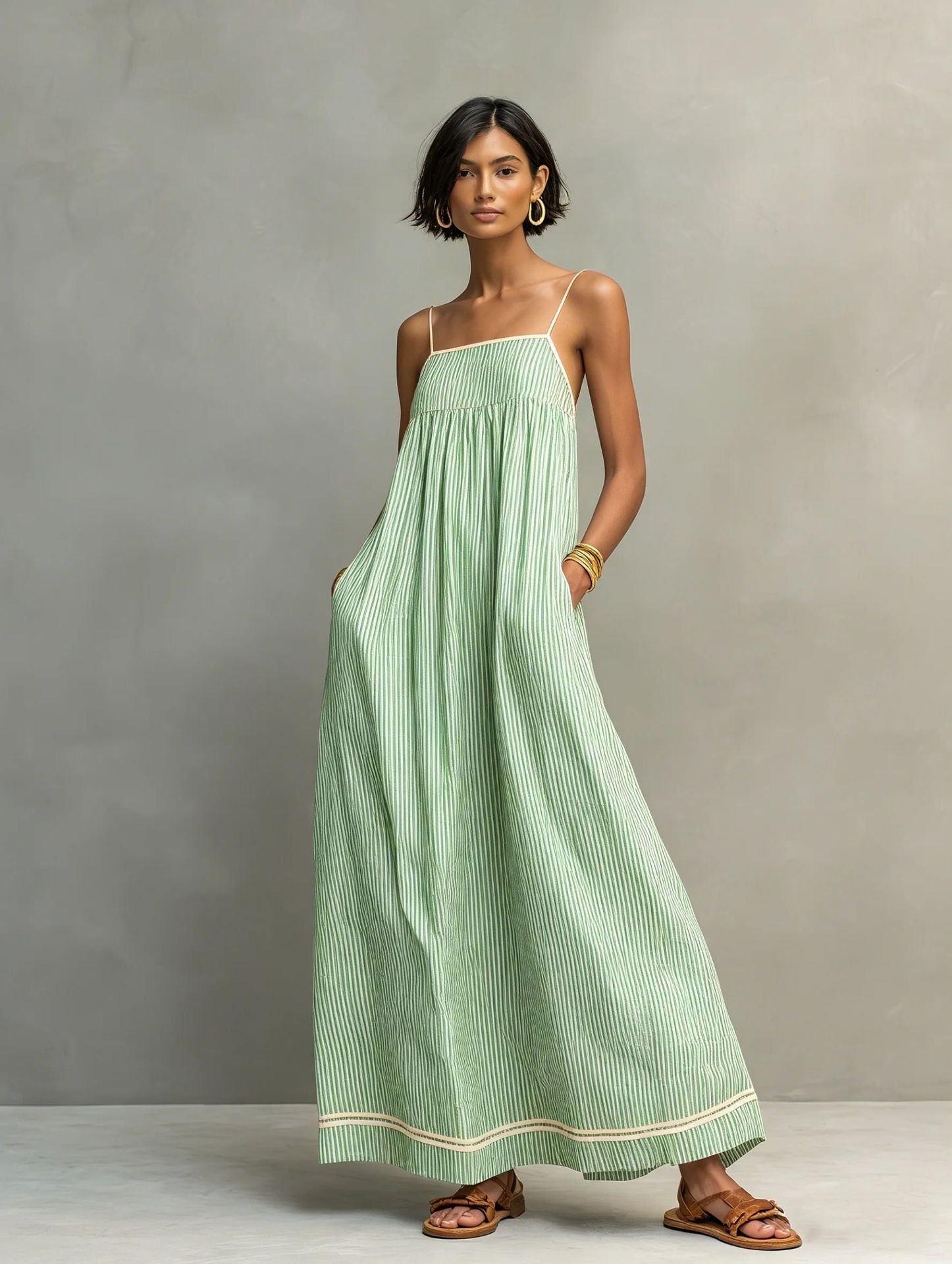Coastal Resort Wear Loose Long Dress