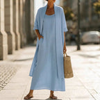 Women 2Pcs  Linen-Blend Outfit
