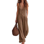 Retro Ruffle Neck Knitted Jumpsuit