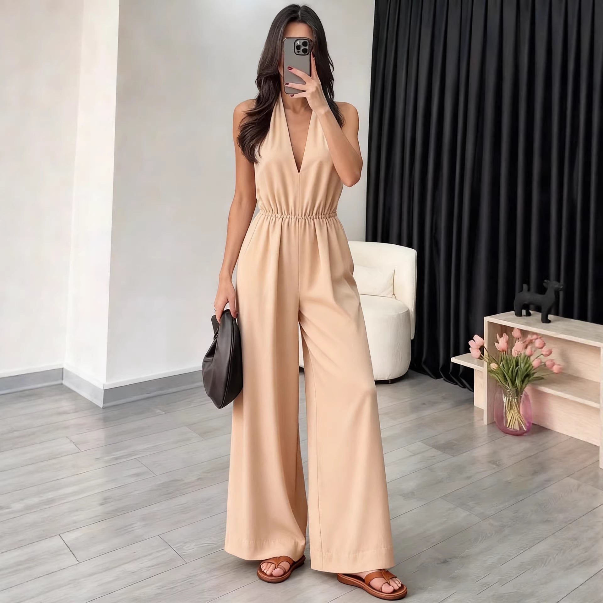 Halter Wide-Leg Jumpsuit