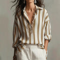 Oversized Striped Button-Down Shirt