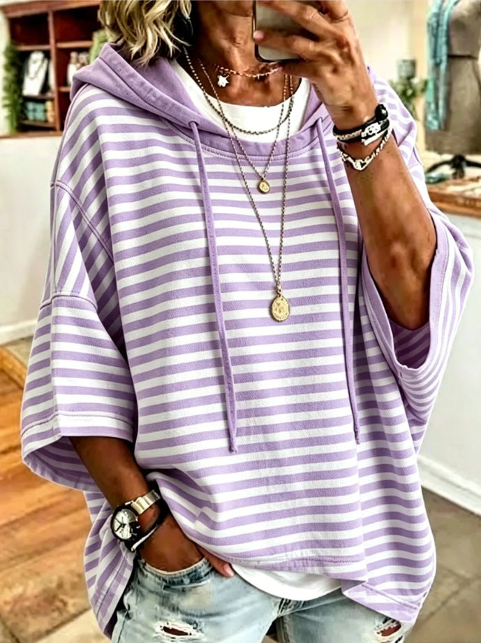 Oversized Striped Hoodie