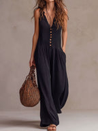 Retro Ruffle Neck Knitted Jumpsuit