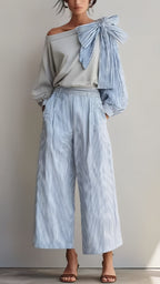 Striped Casual Elegant Straight Pants Women'S Suit