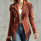 Faux Suede Fringe Jacket