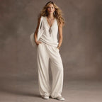 Boho V-Neck Sleeveless Two-Piece Loungewear Set
