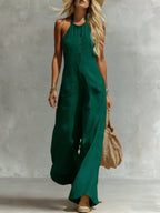 Breezy Halter Wide-Leg Jumpsuit