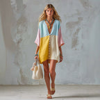 Sunset Breeze Color-Block Tunic Dress