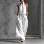 Halter Neck Wide-Leg Two-Piece Formal Set
