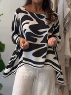 Loose-fitting Casual Printed Chiffon Top
