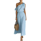 Women's Polka Dot One-Shoulder Maxi Dress