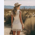 Western Fringe Mini Dress Bohemian Cowgirl Chic, Bold & Unapologetic