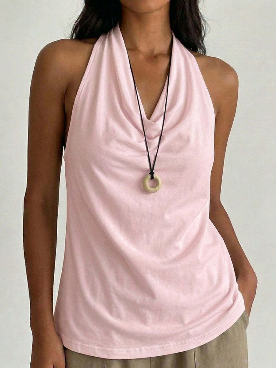 Cowl Neck Halter Top