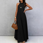 Halter Neck Tie-Back Maxi Dress