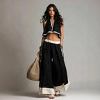 Sleeveless V-Neck Two-Piece Set – Solid Color Lounge & Casual Outfit