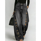 Women High Waist Wide Leg Jeans
