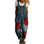 Effortless Boho Floral Denim Overalls for Women