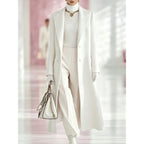 Elegant Oversized Notched Collar Maxi Wool Coat