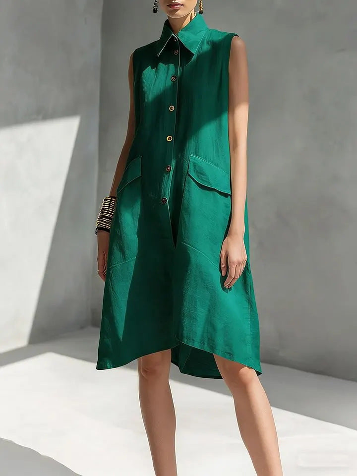 Casual Loose Fit Midi Dress for Women (Multi-Color)