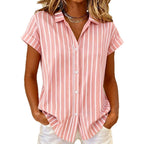 Casual V-Neck Collared Blouse
