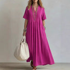 Women's Casual Loose Short Sleeve Maxi Dress