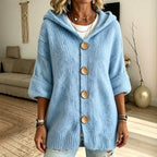 Hooded Button Front Chunky Knit Cardigan