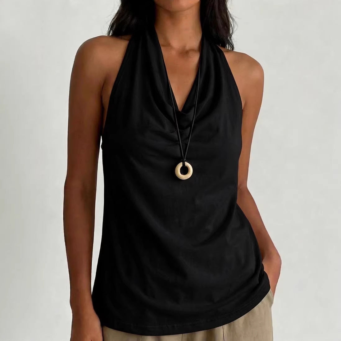 Cowl Neck Halter Top