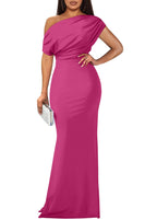 2025 Women's Elegant Sleeveless Off Shoulder Bodycon Long Formal Party Evening Dress