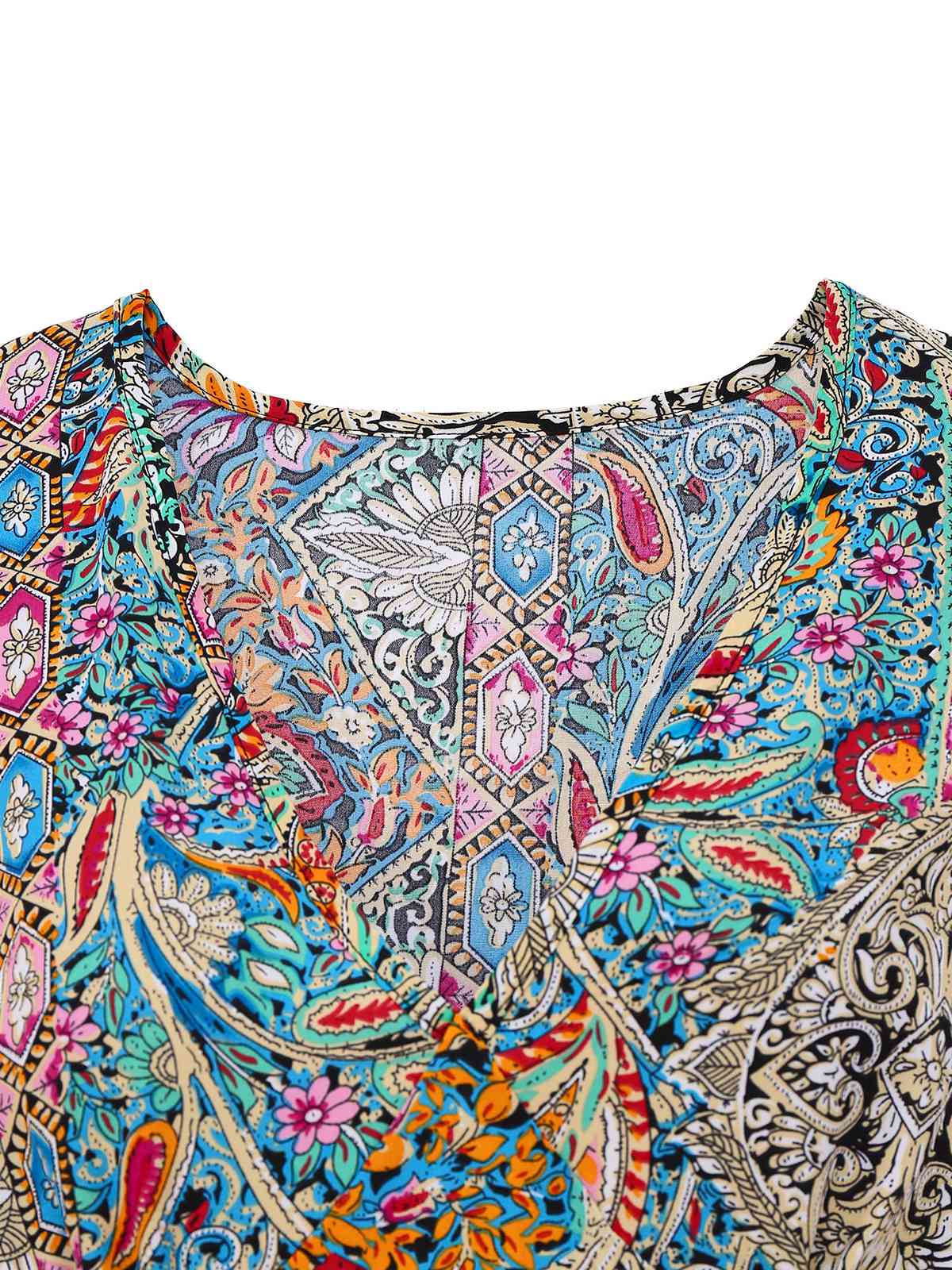 Bohemian Paisley Floral Bell Sleeve Dress