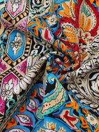 Bohemian Paisley Floral Bell Sleeve Dress