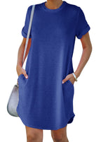 🔥Women's Casual Short Sleeve T Shirt Dress Basic Dresses with Pockets(Buy 2 Free Shipping)