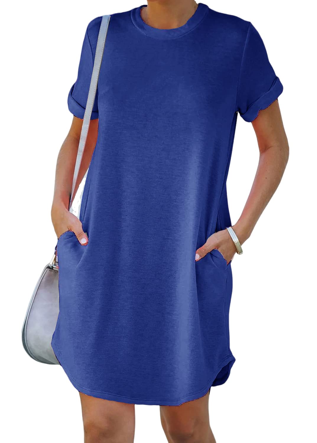 🔥Women's Casual Short Sleeve T Shirt Dress Basic Dresses with Pockets(Buy 2 Free Shipping)