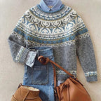 Grey-Chic Vintage Knit Sweater