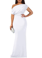 2025 Women's Elegant Sleeveless Off Shoulder Bodycon Long Formal Party Evening Dress