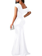 2025 Women's Elegant Sleeveless Off Shoulder Bodycon Long Formal Party Evening Dress