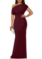 2025 Women's Elegant Sleeveless Off Shoulder Bodycon Long Formal Party Evening Dress