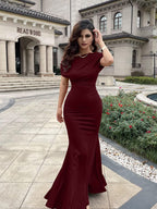 2025 Women's Elegant Sleeveless Off Shoulder Bodycon Long Formal Party Evening Dress