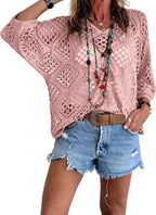 ? Handmade Crochet V‐Neck Boho Top | Apricot Summer Essential