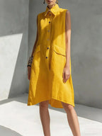 Casual Loose Fit Midi Dress for Women (Multi-Color)