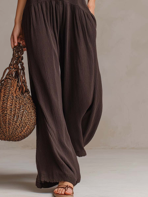 Retro Ruffle Neck Knitted Jumpsuit