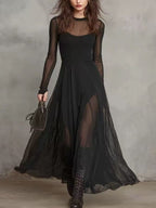 Sheer Mesh Maxi Dress
